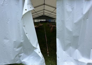 Wystawowy namiot podczas Wystawy Twórców Ludowych i Rzemiosła Artystycznego